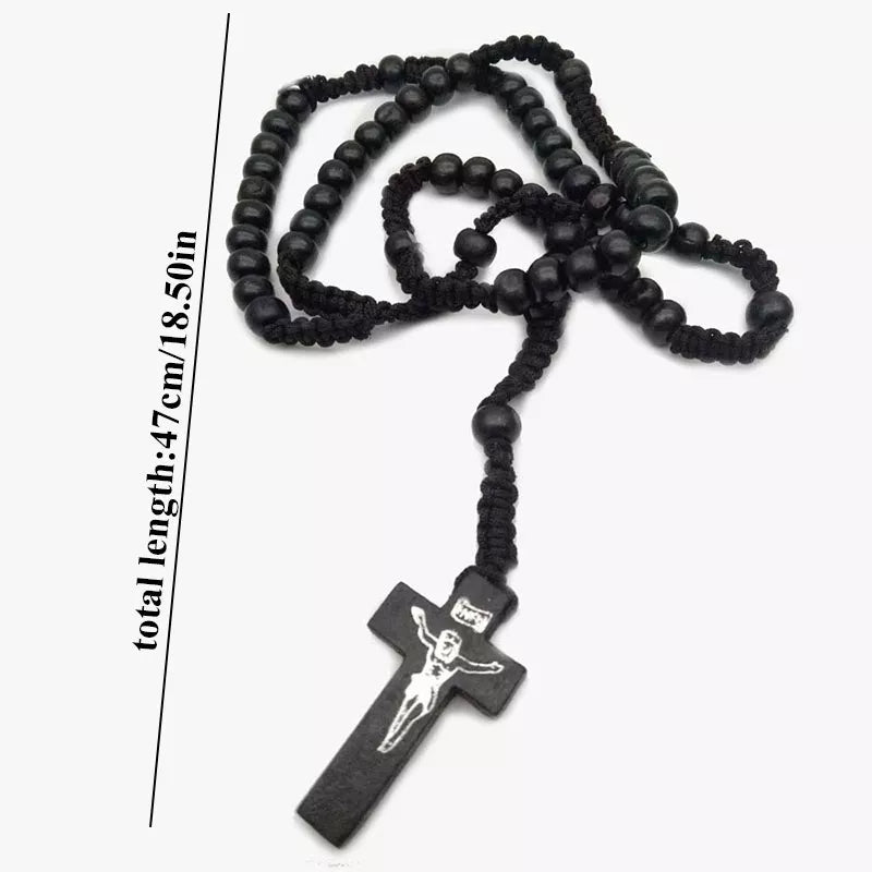 Wooden Rosary Necklace