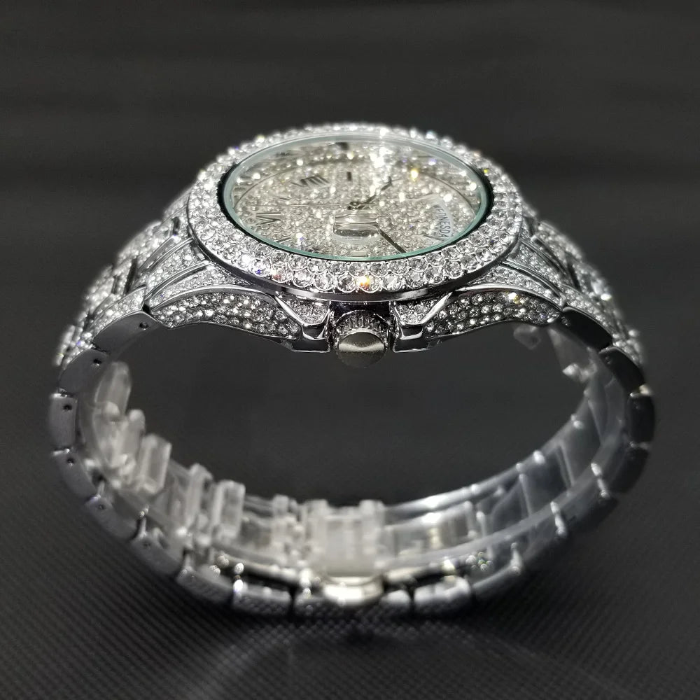 Men Luxury Diamond Quartz Waterproof