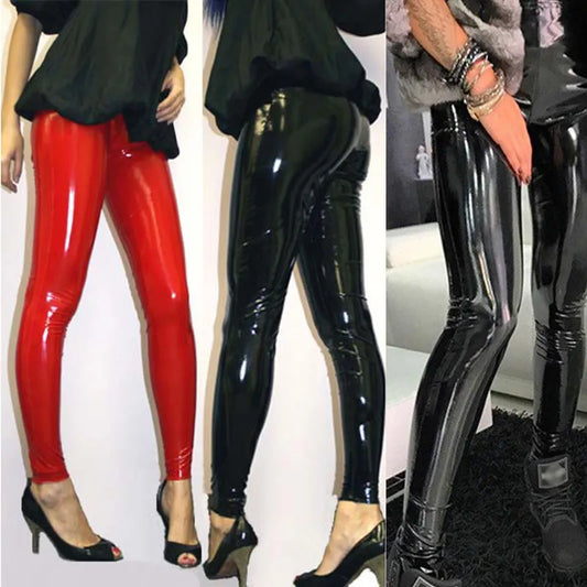 Women Leather Black Pants Leggings - admstore