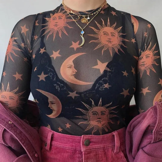 Women Sun Moon Shirt