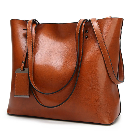 Women Waxing Leather bucket bag