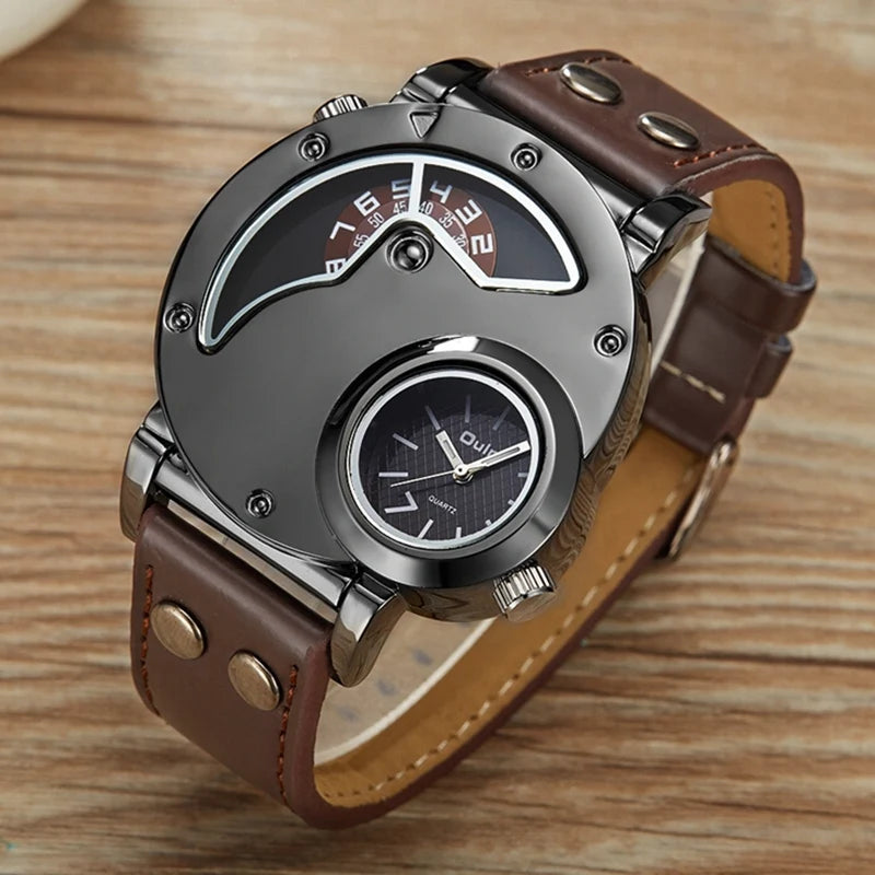 Men Dual Time Quartz Watch