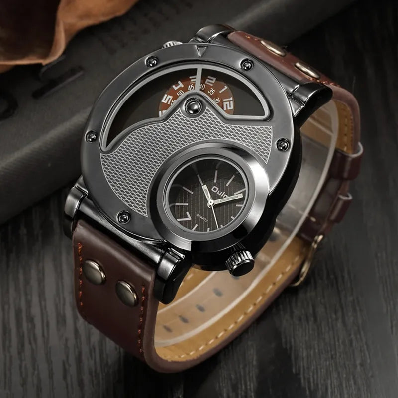 Men Dual Time Quartz Watch