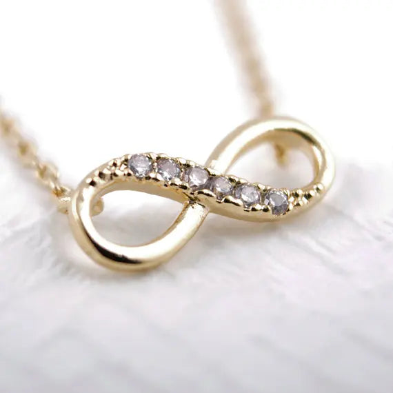 Tiny Infinity Crystal Pendant Necklace