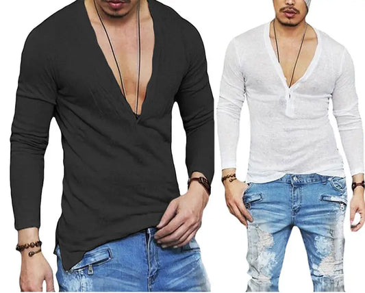 Camicia casual da uomo a maniche lunghe slim fit