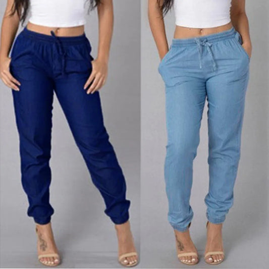 Womens Elastic Waist Casual Pants - admstore