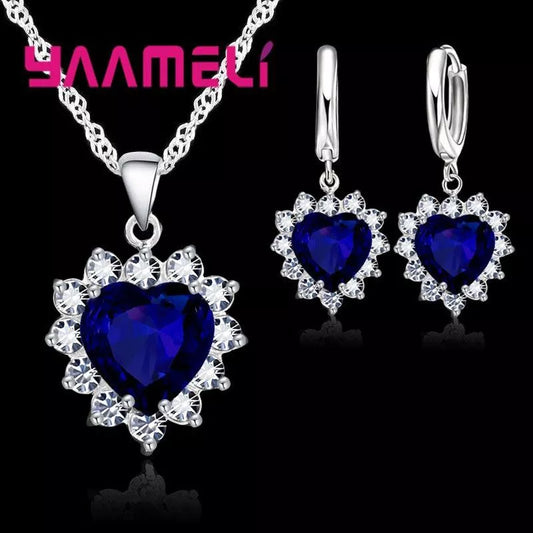 Set da donna con gioielli in argento sterling 925