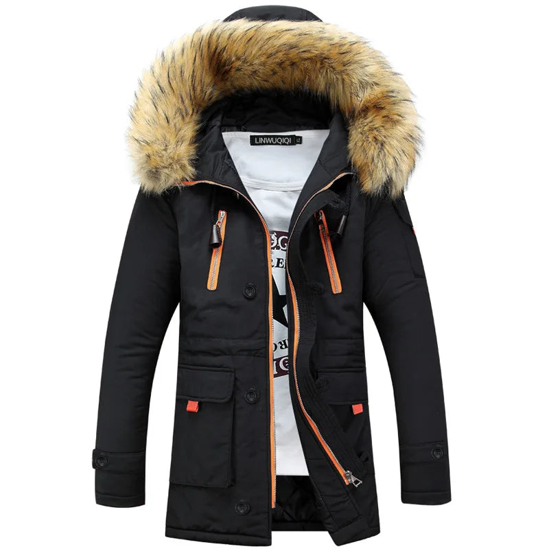 Winter Jacket Men's Casual Long Cotton - admstore