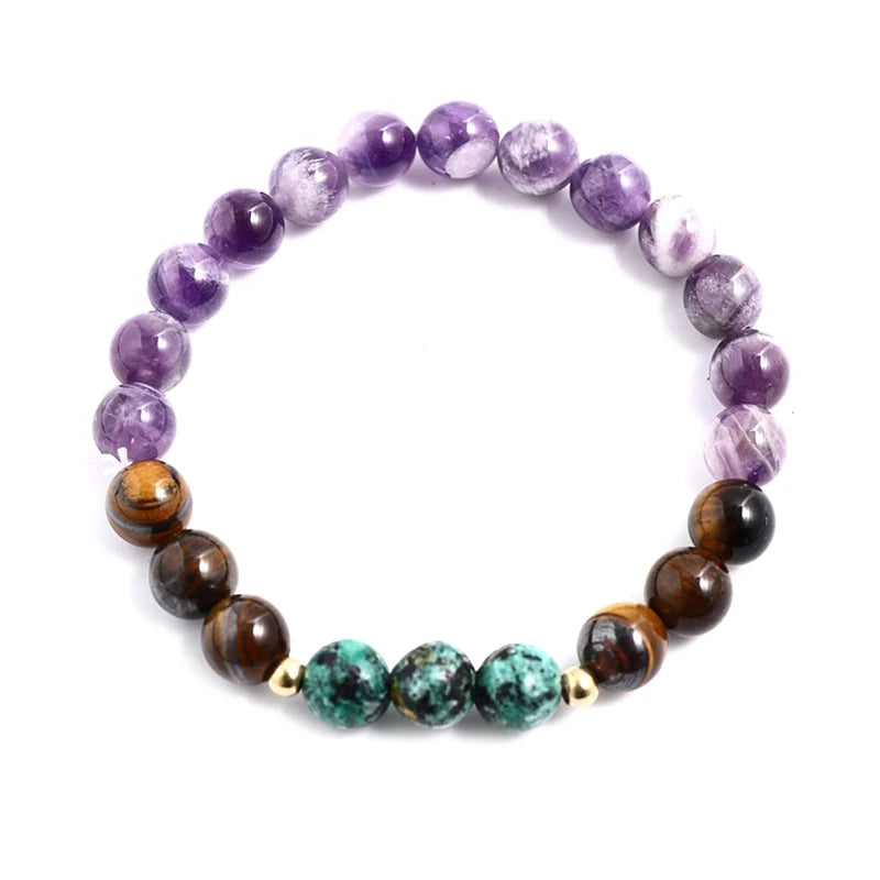 Mala Amethyst Tiger Eye Turquoise Necklace