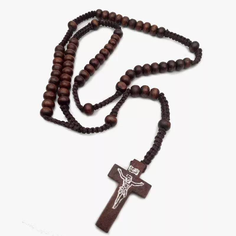 Wooden Rosary Necklace