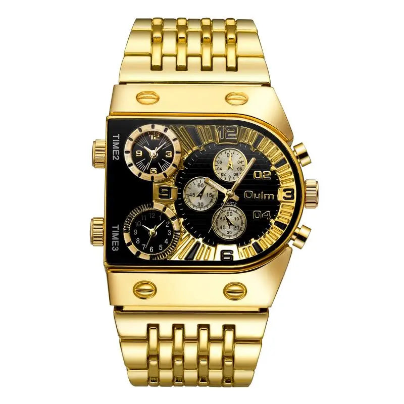 Reloj de acero dorado para hombre