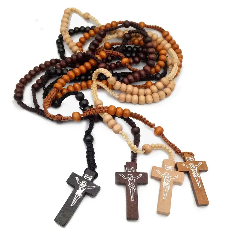 Wooden Rosary Necklace