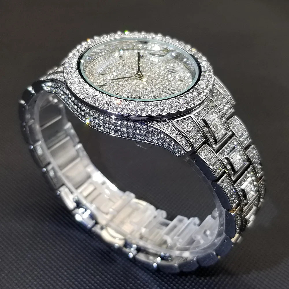 Men Luxury Diamond Quartz Waterproof