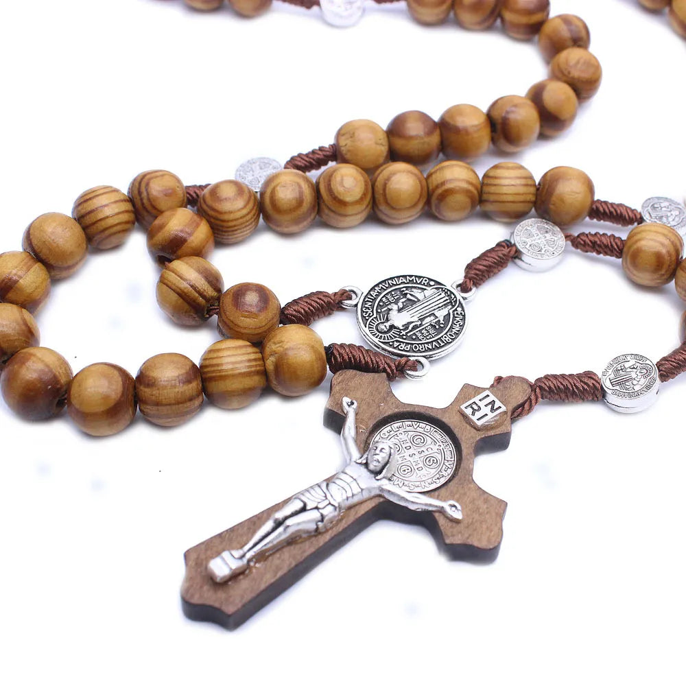 Wooden Rosary Necklace