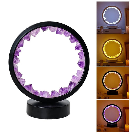 LED Rechargeable Lamp Natural Quartz Amethyst