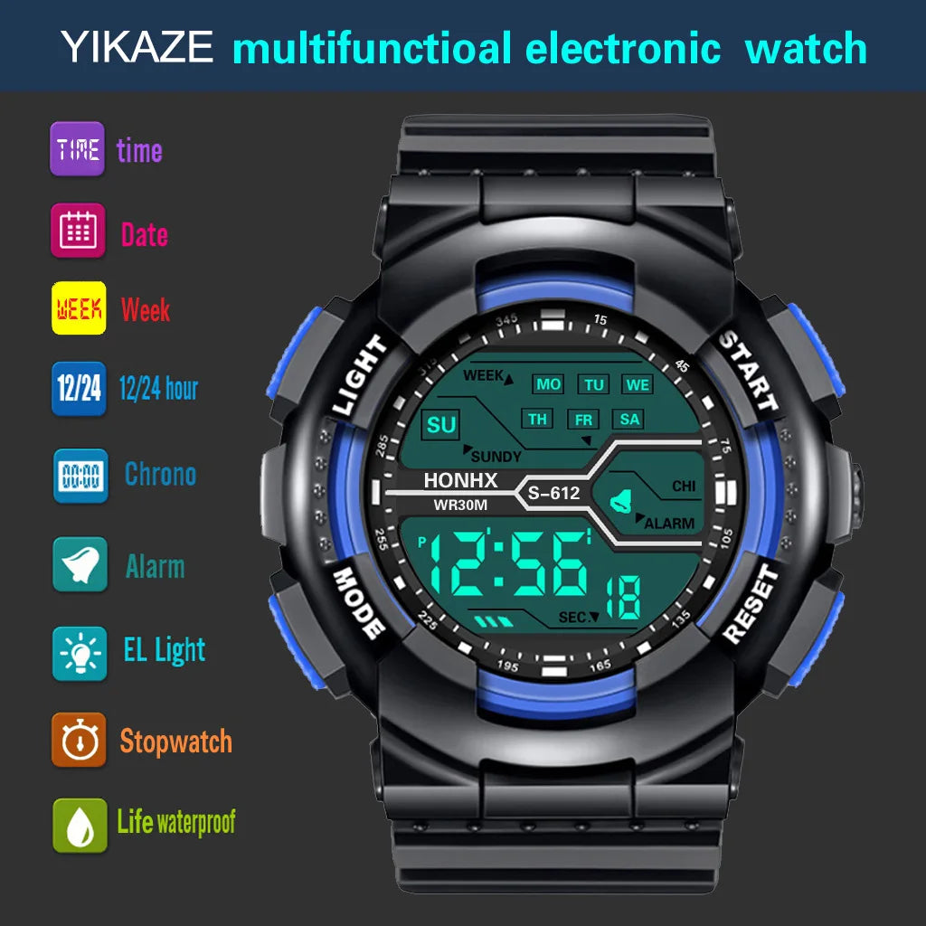 Men Multifunction Sport Watch Waterproof