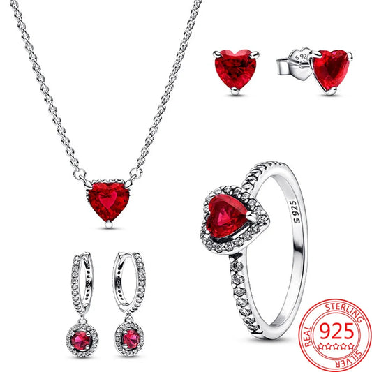 Conjunto de joyas de plata de ley 925.