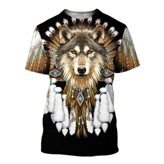 T-shirt unisex con stampa 3D Eagle Wolf