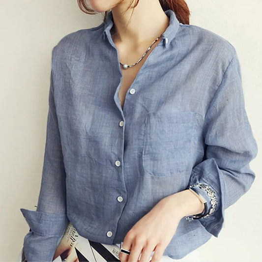 Women Fashion Linen Shirt