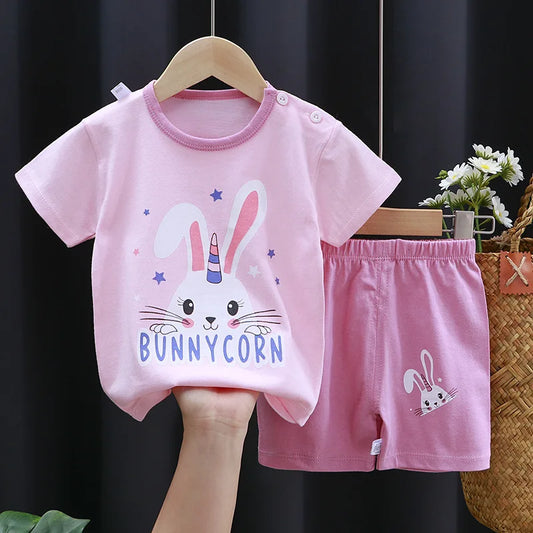 Ropa de algodón de verano para niñas y niños