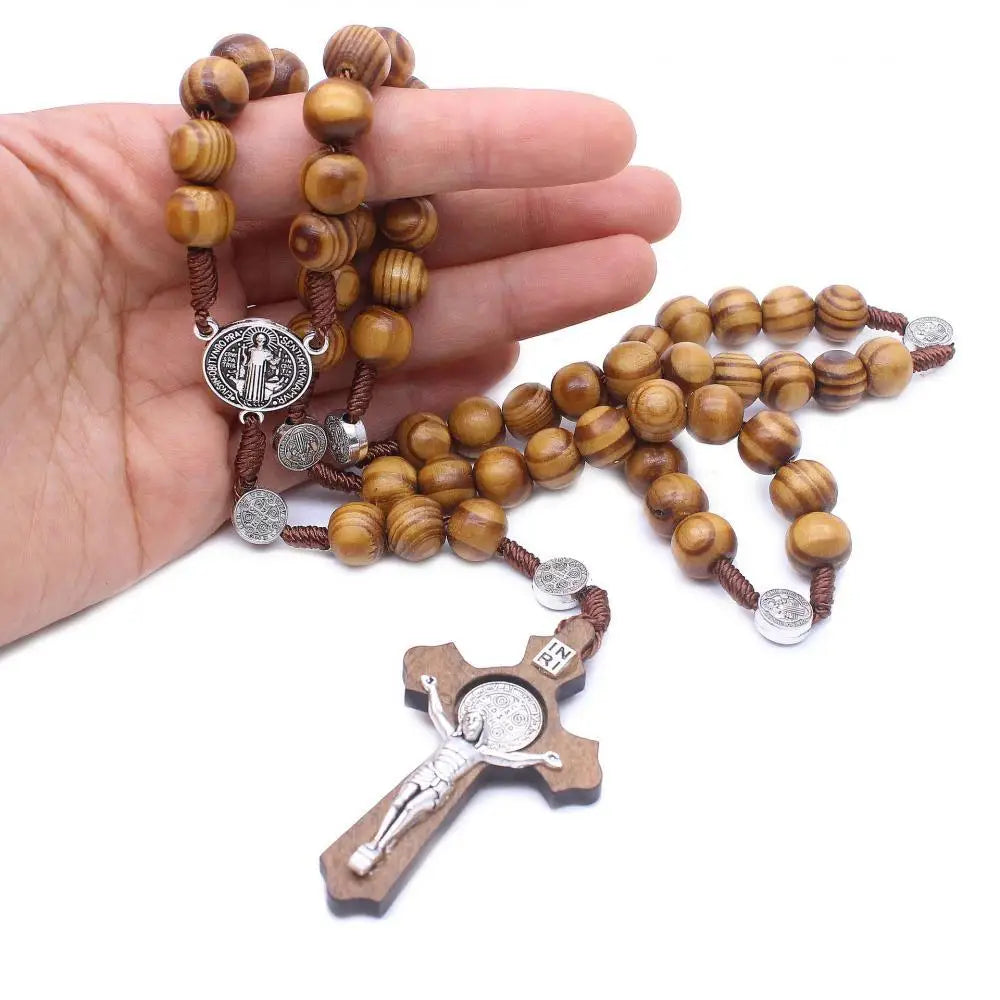 Wooden Rosary Necklace