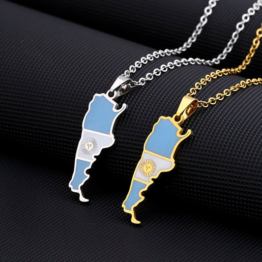 Argentina Map Flag Necklace