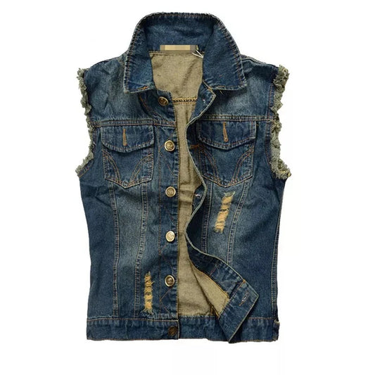 Jeans da uomo con gilet strappato